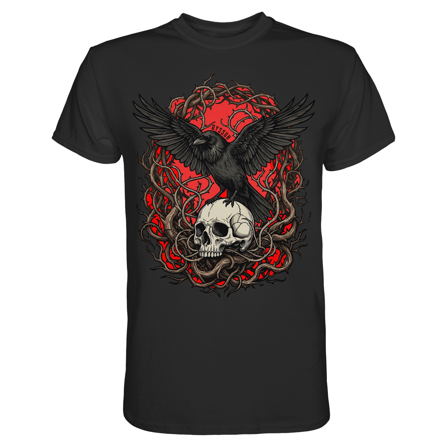 Rabe auf Totenschädel - Premium Shirt - Oyssun