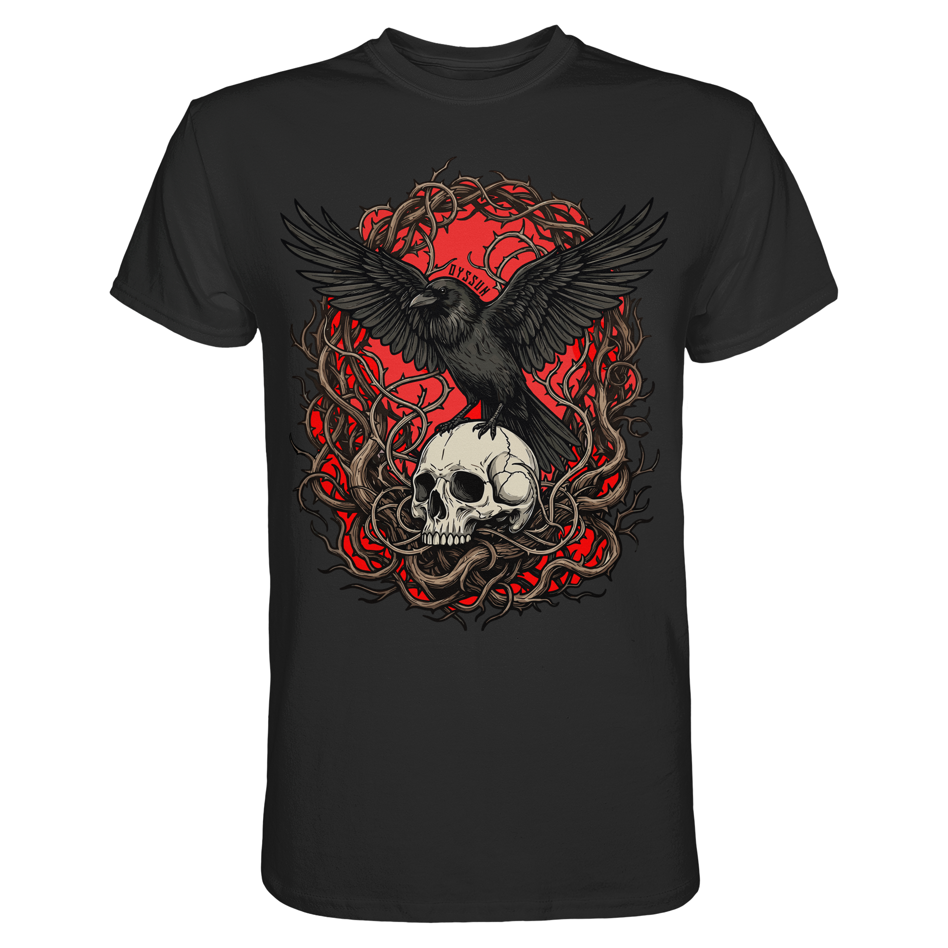 Rabe auf Totenschädel - Premium Shirt - Oyssun
