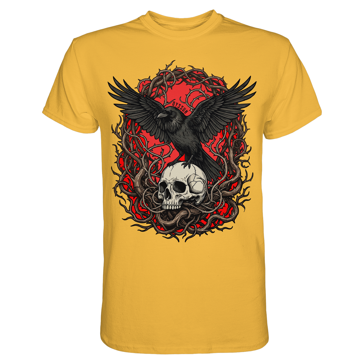 Rabe auf Totenschädel - Premium Shirt - Oyssun