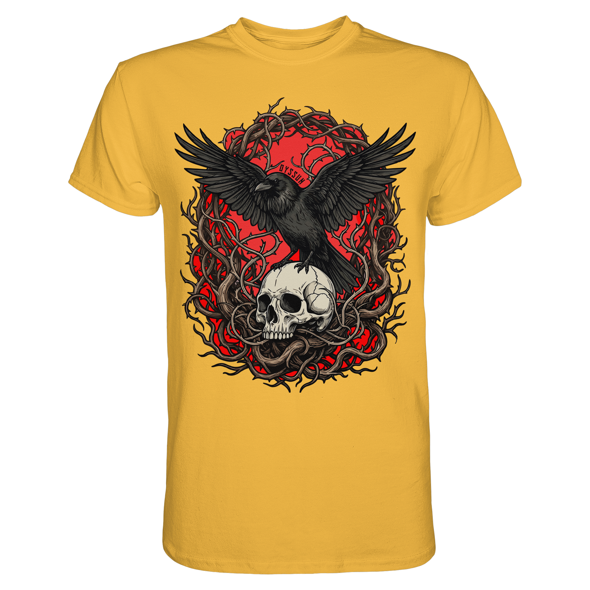 Rabe auf Totenschädel - Premium Shirt - Oyssun