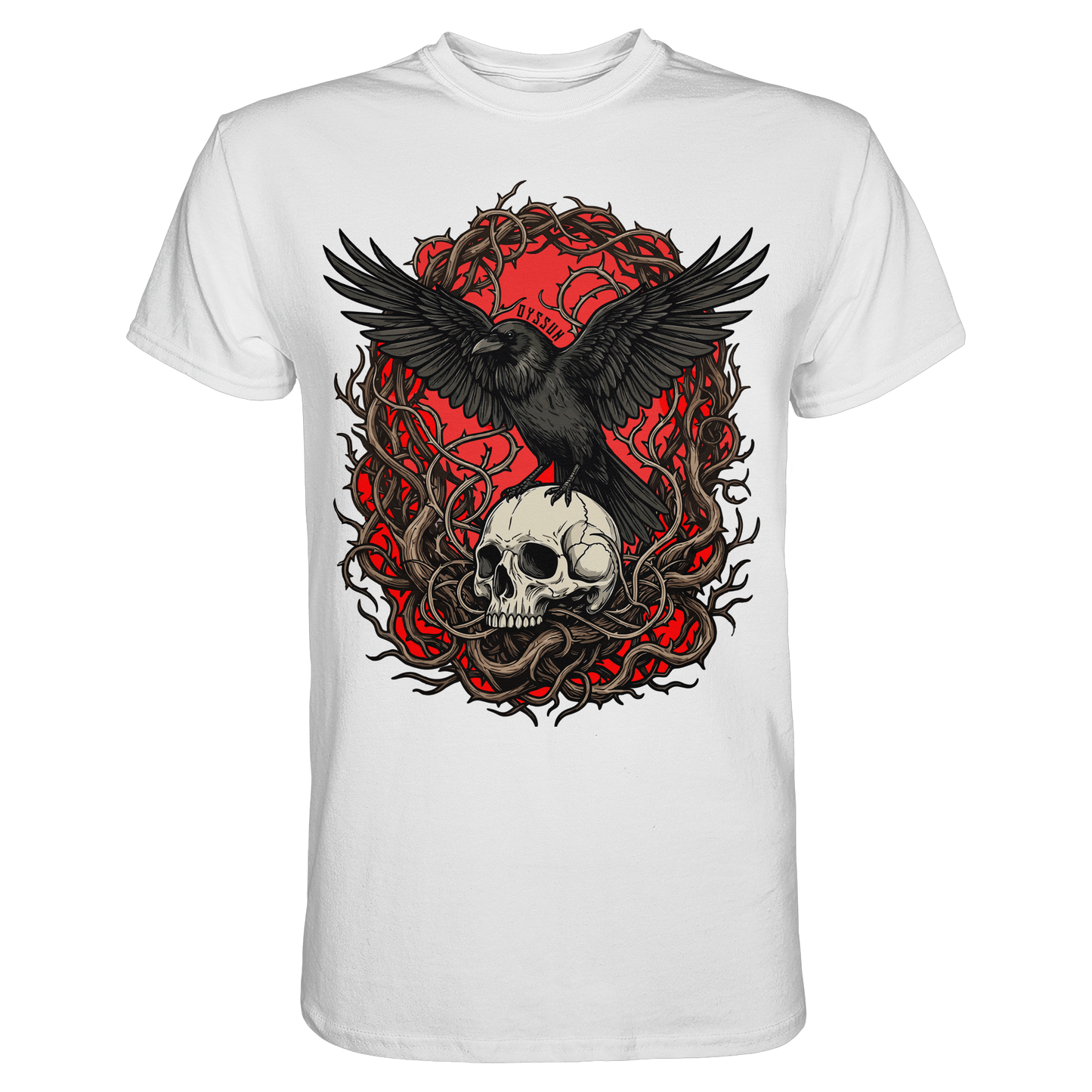 Rabe auf Totenschädel - Premium Shirt - Oyssun
