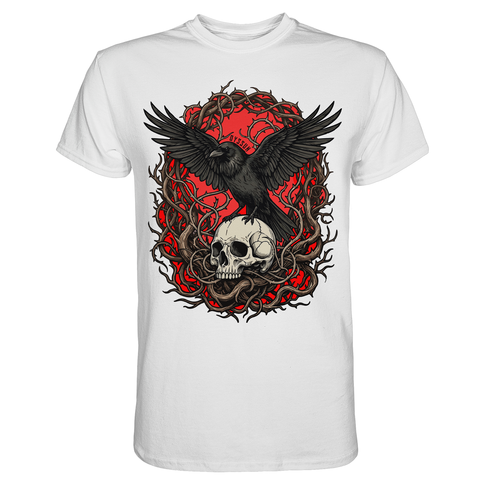 Rabe auf Totenschädel - Premium Shirt - Oyssun