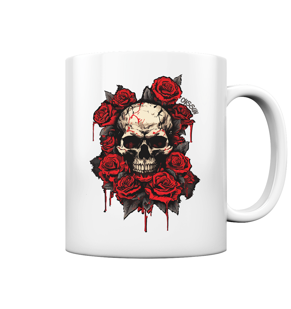 Totenkopf mit Rosen  - Tasse - Oyssun