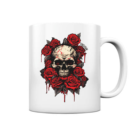 Totenkopf mit Rosen  - Tasse - Oyssun