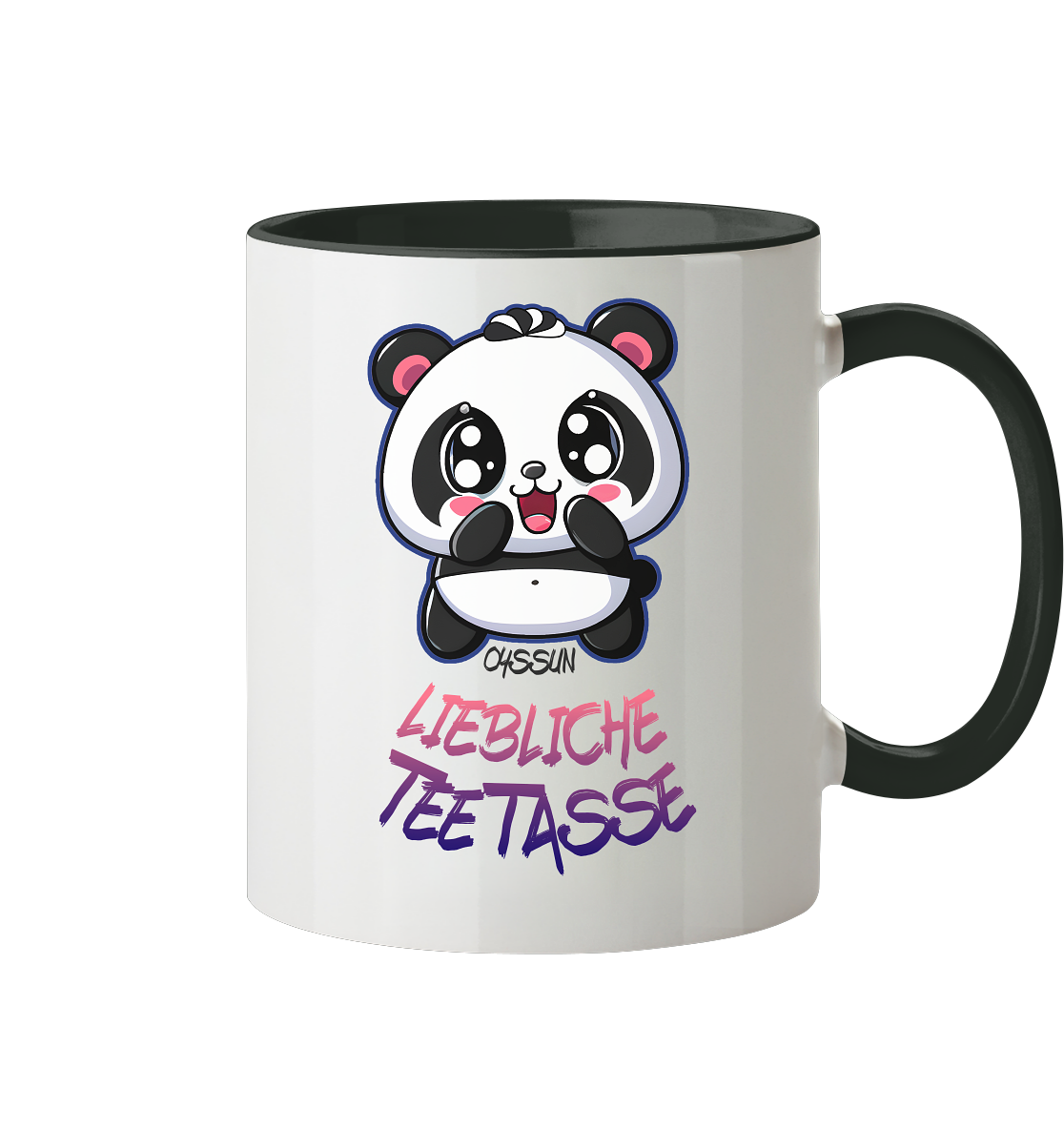 Liebliche Teetasse - Panda - Tasse zweifarbig