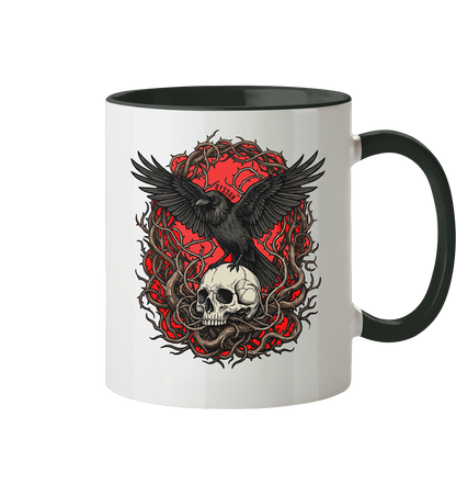 Rabe auf Totenschädel - Tasse (In 3 Farben) - Oyssun