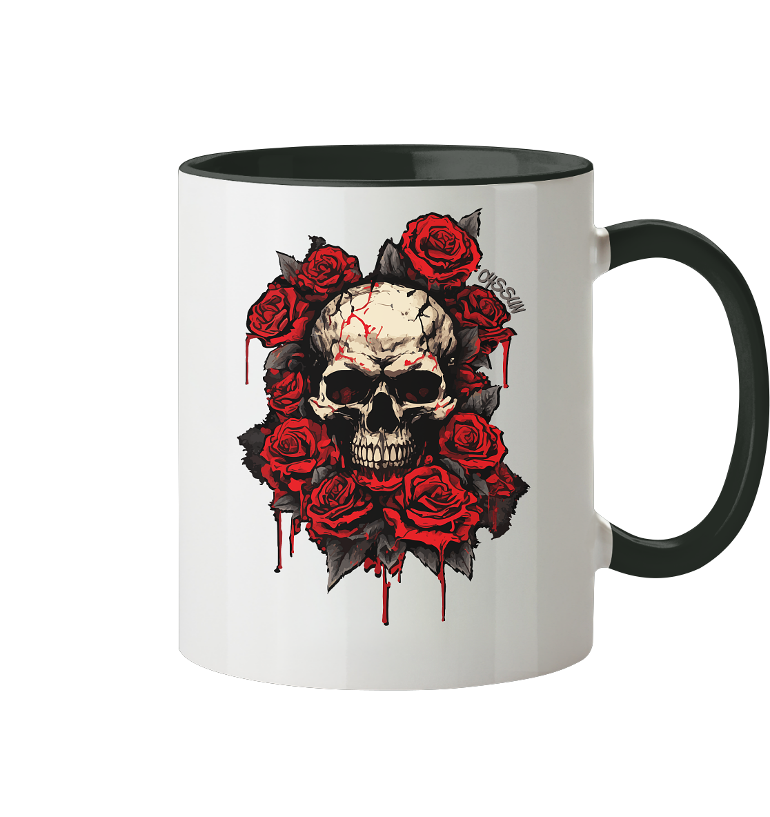 Totenkopf mit Rosen  - Tasse - Oyssun