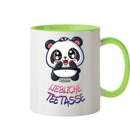 Liebliche Teetasse - Panda - Tasse zweifarbig