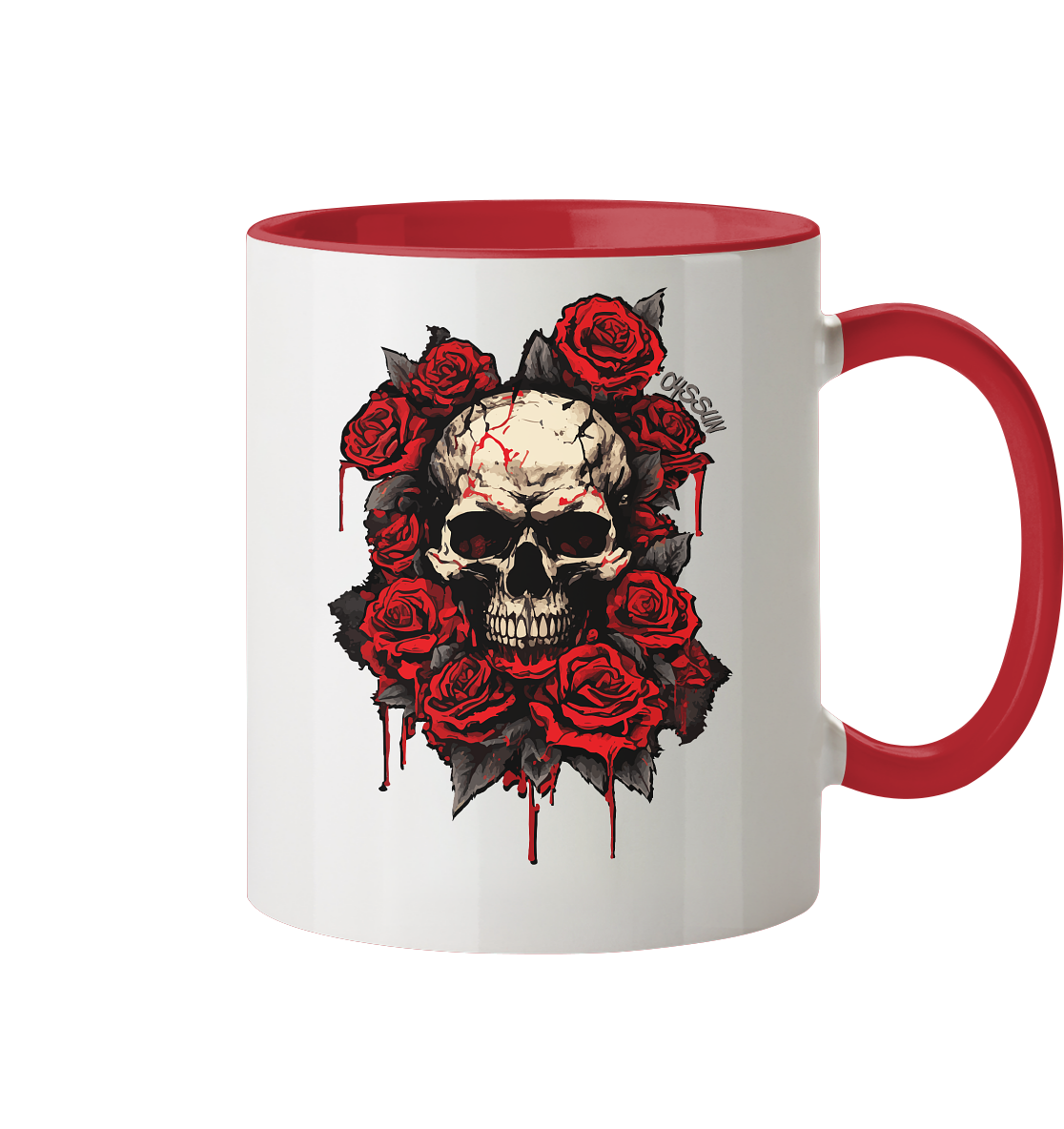 Totenkopf mit Rosen  - Tasse - Oyssun