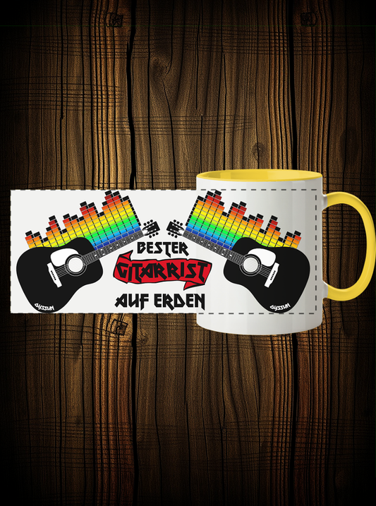 Bester Gitarrist auf Erden - Panorama Tasse (In 5 Farben) - Oyssun