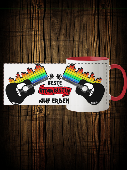 Beste Gitarristin auf Erden - Panorama Tasse (In 5 Farben) - Oyssun