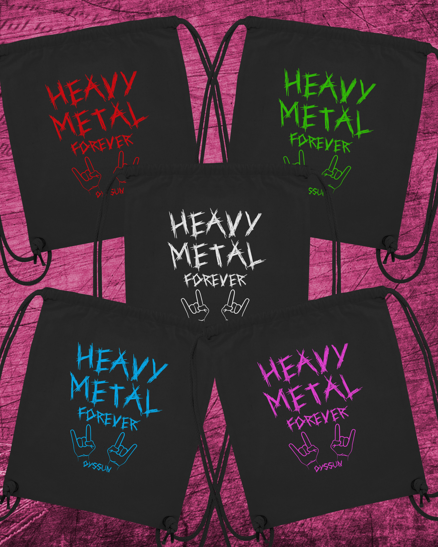 Heavy Metal Forever - Organic Gym-Bag - in 5 Designfarben