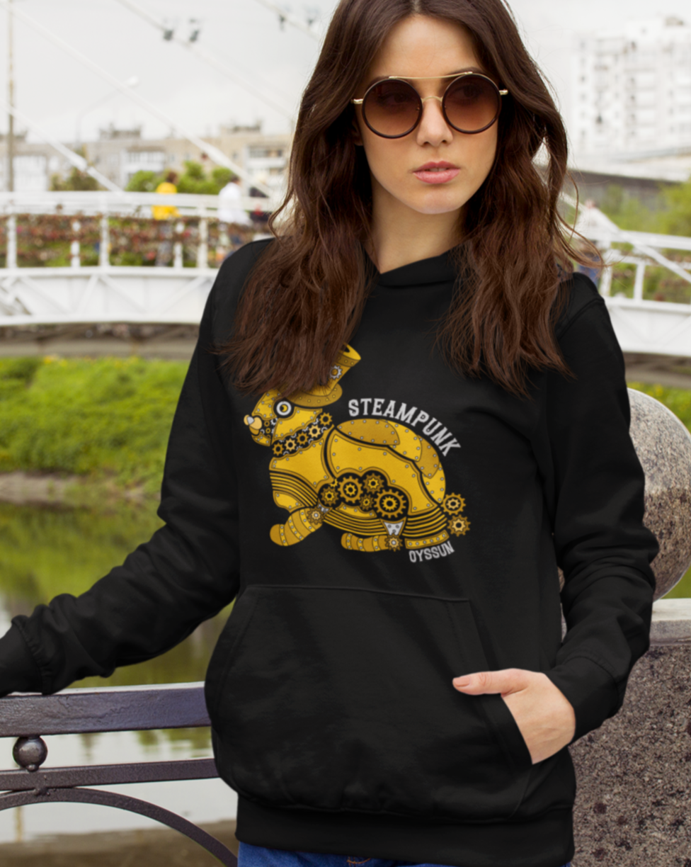 Steampunk Hase - Organic Basic Hoodie - Oyssun