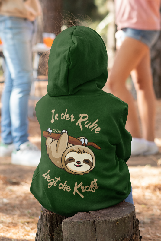 Sloth - There is strength in calmness - Kids Premium Hoodie