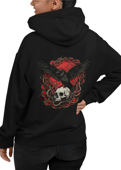 Rabe auf Totenschädel - Organic Basic Hoodie - Oyssun