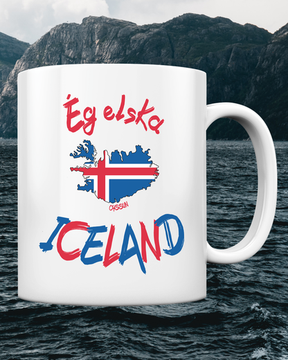 Ich liebe Island - Tasse einfarbig