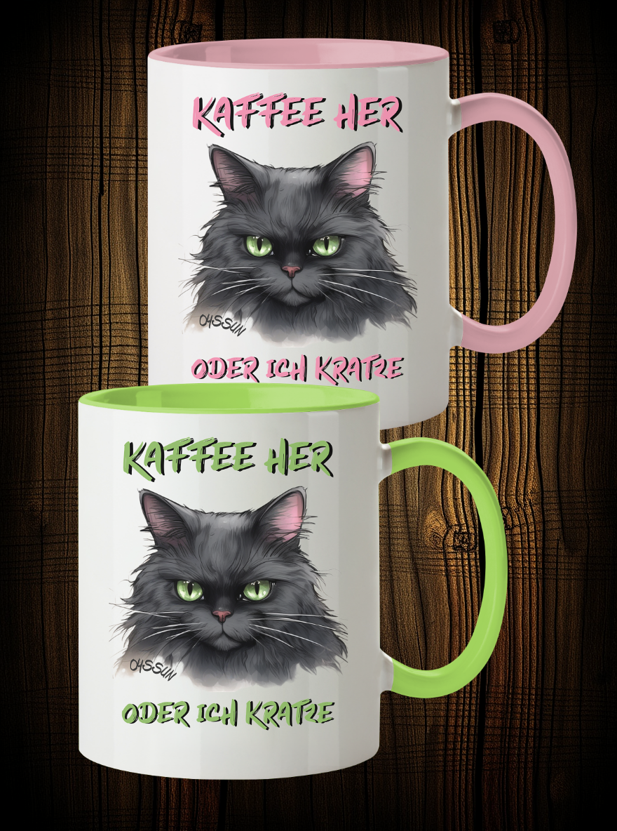 Kaffee her oder ich kratze - Tasse (In 3 Farben) - Oyssun