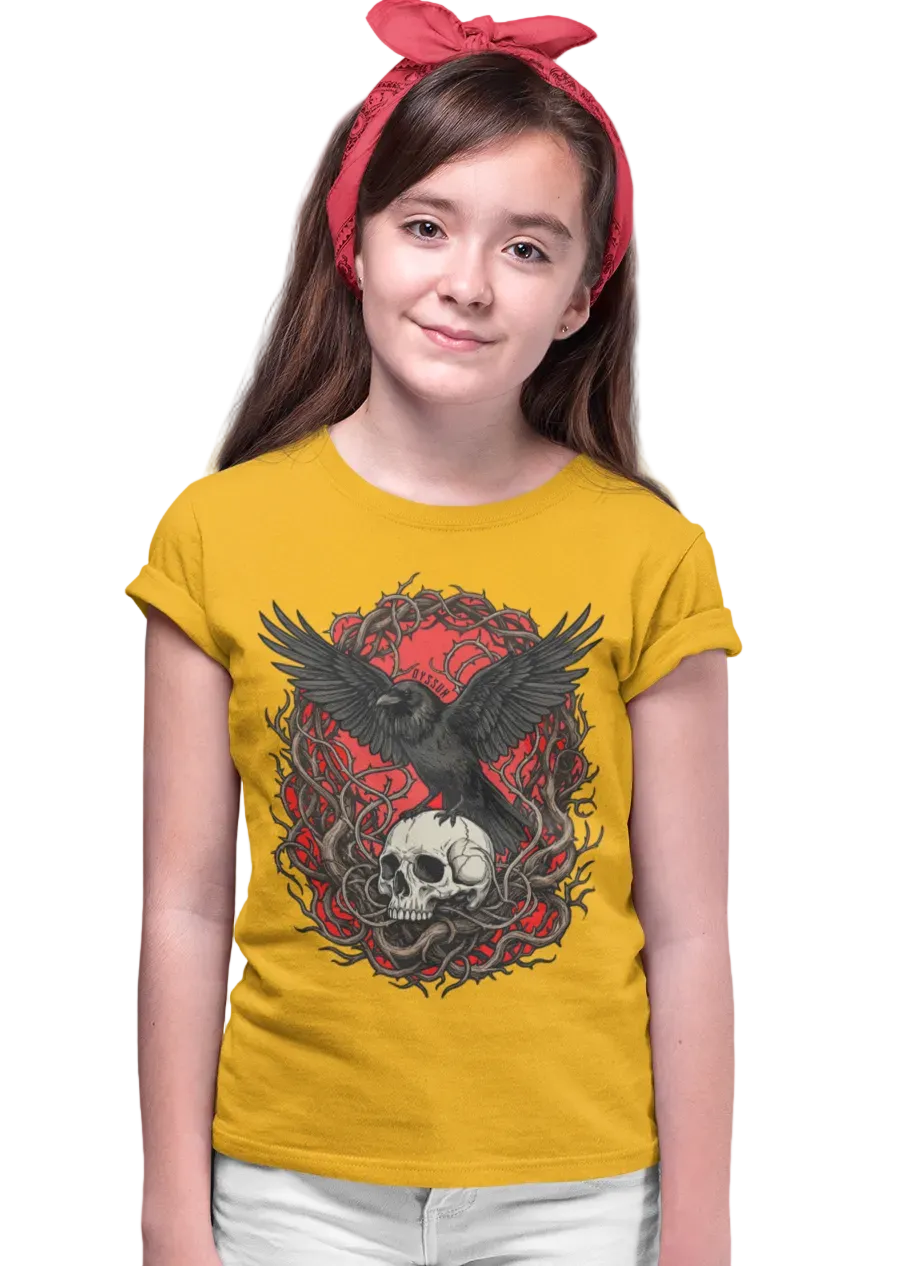 Rabe auf Totenschädel - Kids Premium Shirt - Oyssun