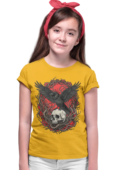 Rabe auf Totenschädel - Kids Premium Shirt - Oyssun