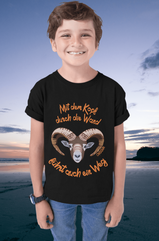 Mit dem Kopf durch die Wand - Führt auch ein Weg - Kids Premium Shirt - Oyssun