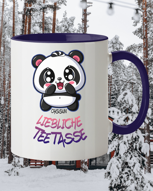 Liebliche Teetasse - Panda - Tasse zweifarbig