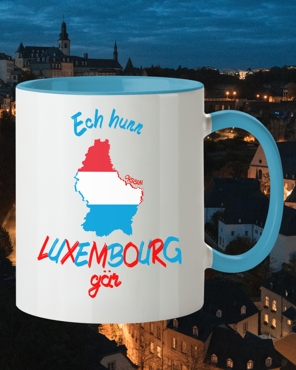 Ich liebe Luxemburg - Tasse zweifarbig