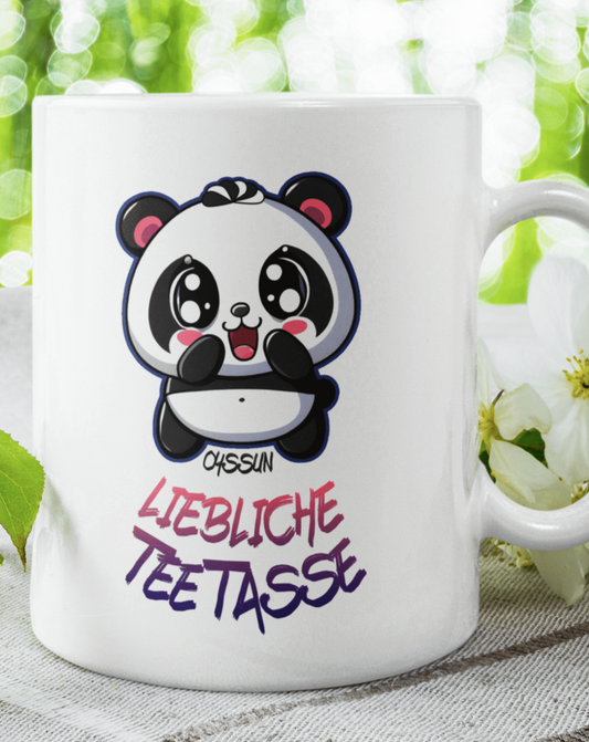 Liebliche Teetasse - Panda - Tasse einfarbig