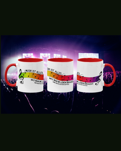 Music is all you need in life - Panorama Mug two-tone