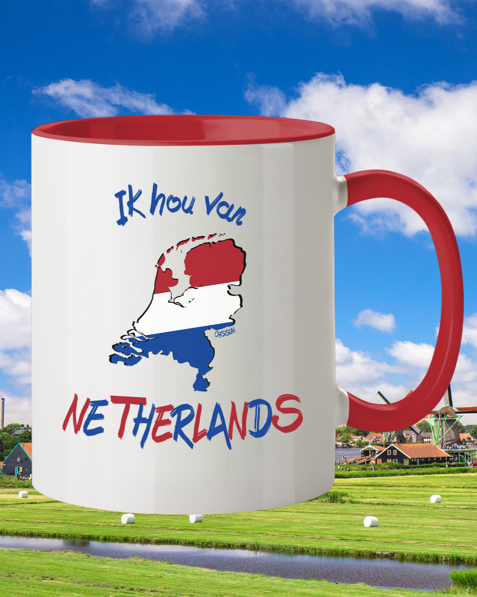 Ich liebe die Niederlande - Tasse zweifarbig