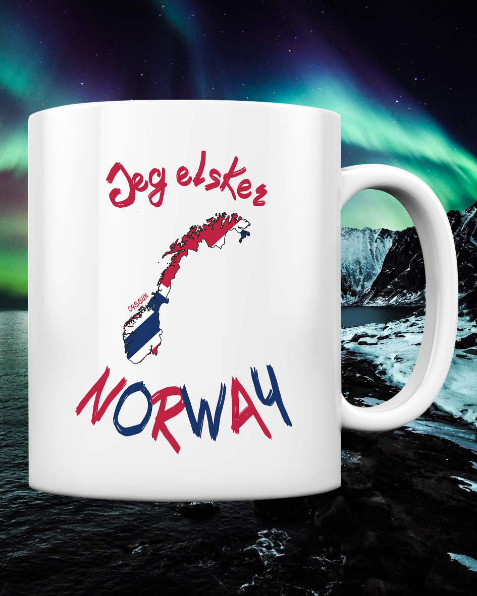 Ich liebe Norwegen - Tasse einfarbig