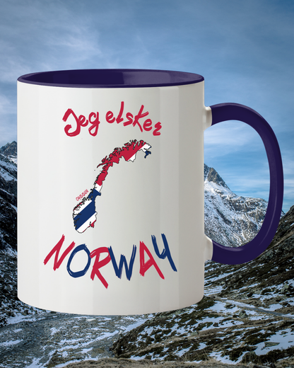 Ich liebe Norwegen - Tasse zweifarbig