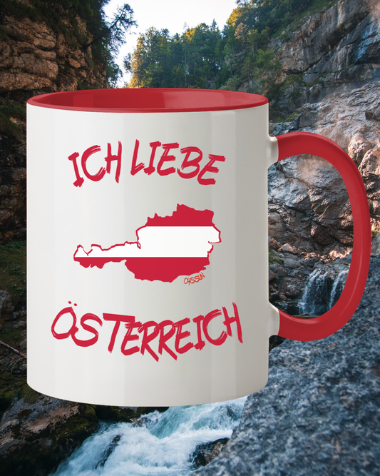 Ich liebe Österreich - Tasse zweifarbig