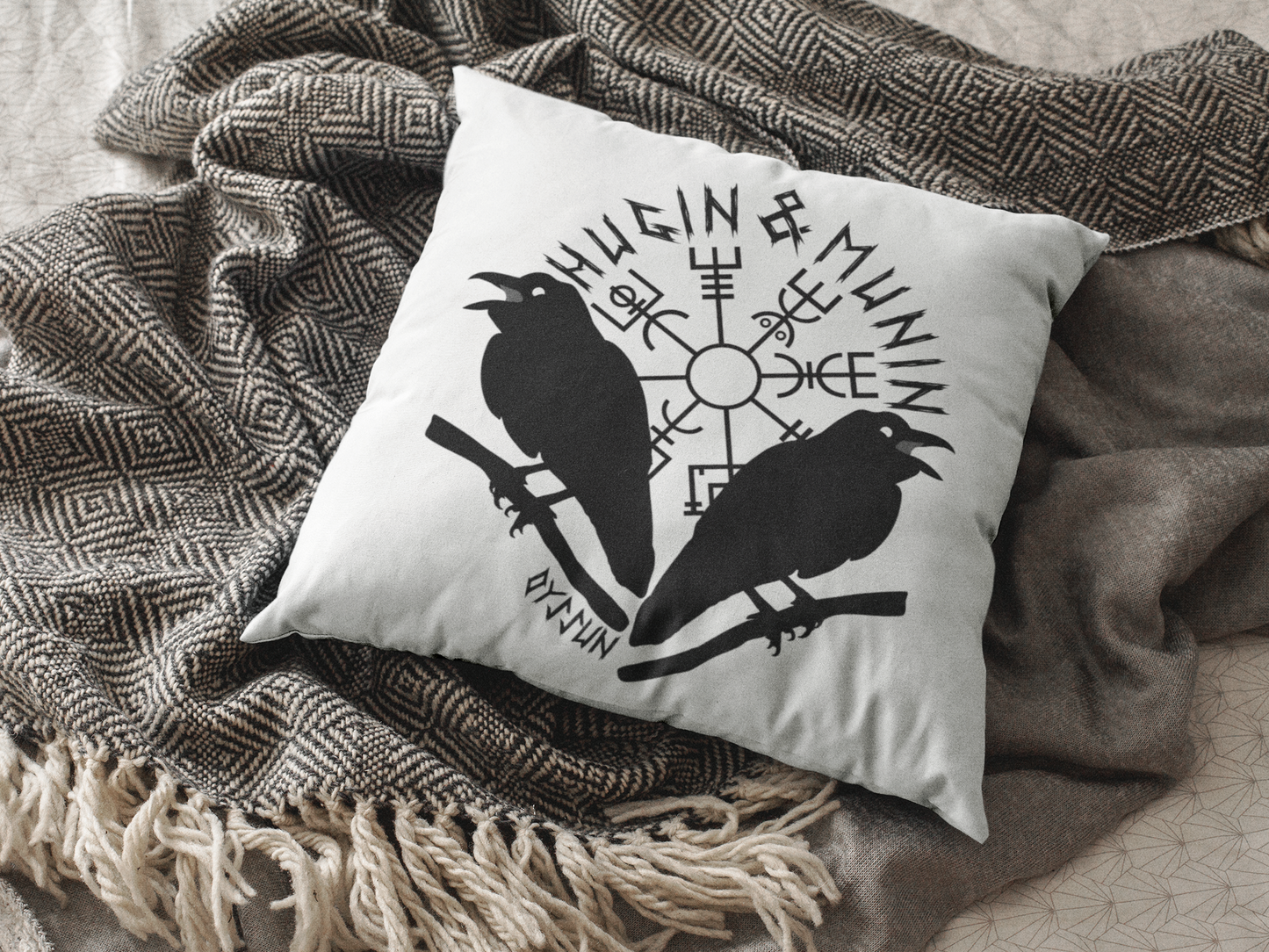 Hugin and Munin - Cushion 40x40cm