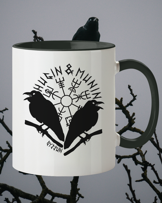 Hugin & Munin - Tasse zweifarbig