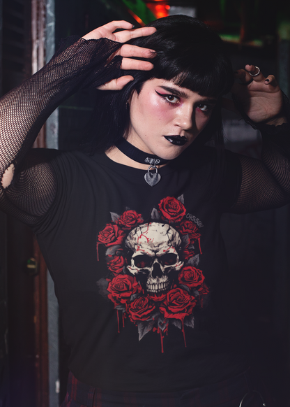Totenkopf mit Rosen  - Ladies Premium Shirt - Oyssun