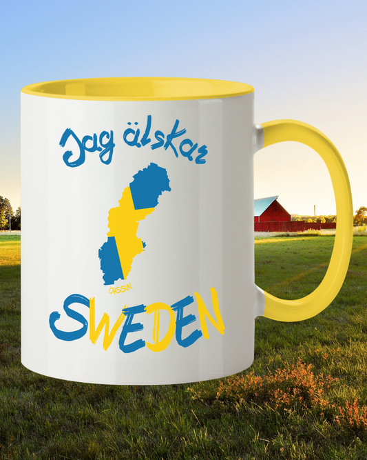 Ich liebe Schweden - Tasse zweifarbig