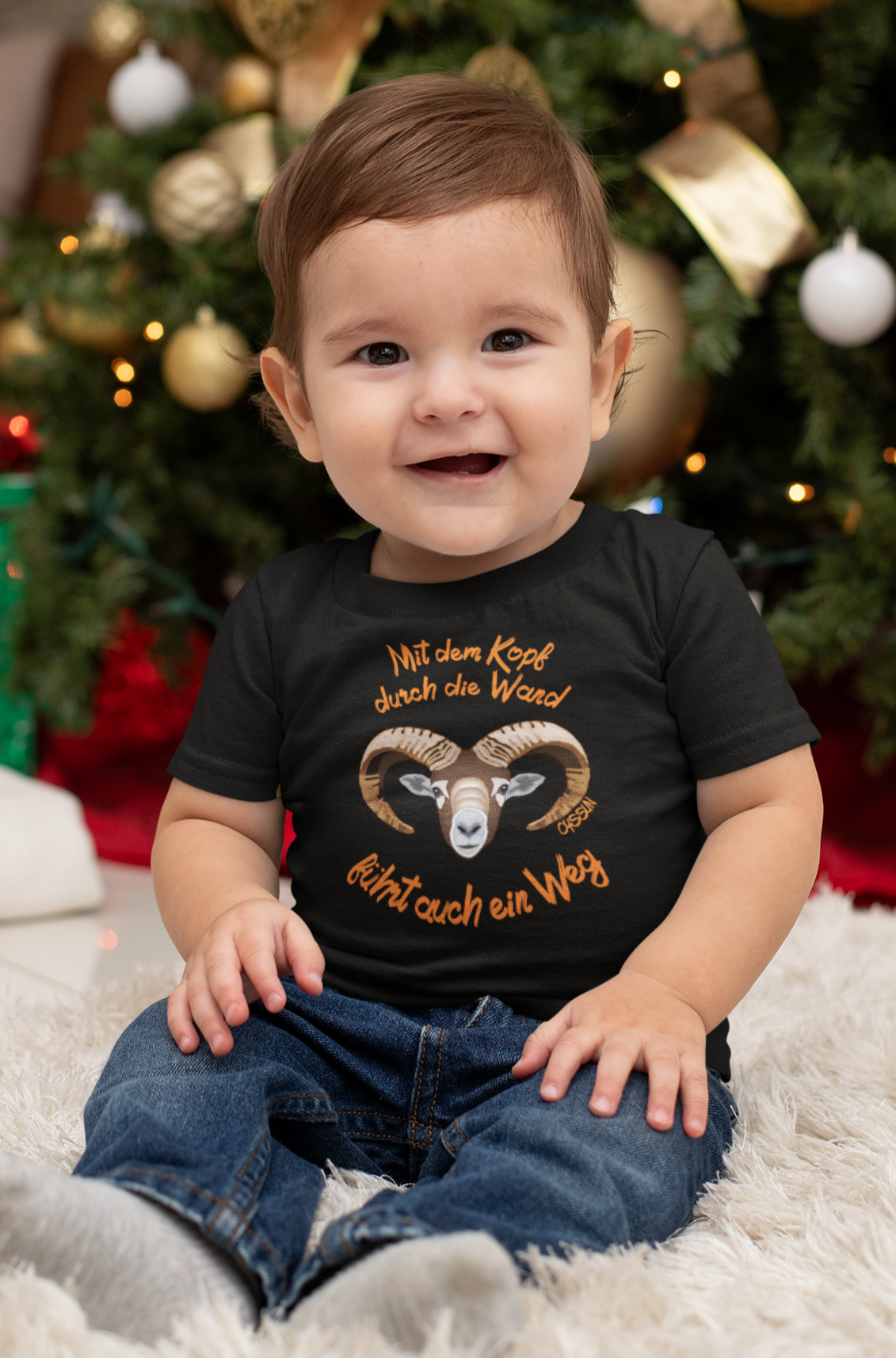 Mit dem Kopf durch die Wand - Führt auch ein Weg - Baby Organic Shirt - Oyssun