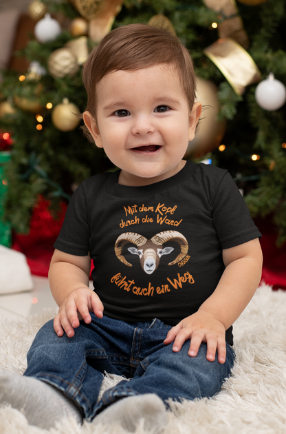 Mit dem Kopf durch die Wand - Führt auch ein Weg - Baby Organic Shirt - Oyssun