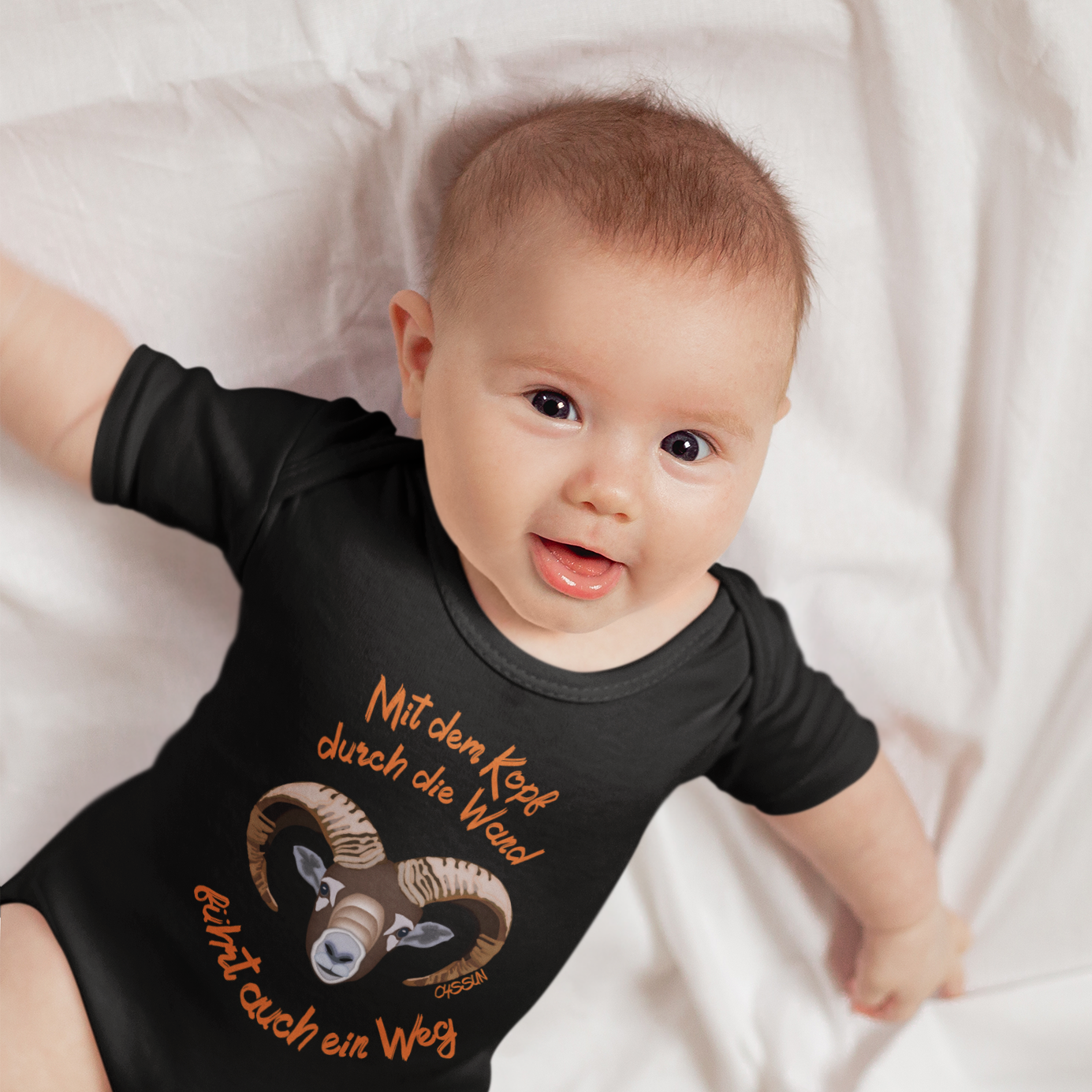 Mit dem Kopf durch die Wand - Führt auch ein Weg - Organic Baby Bodysuit - Oyssun