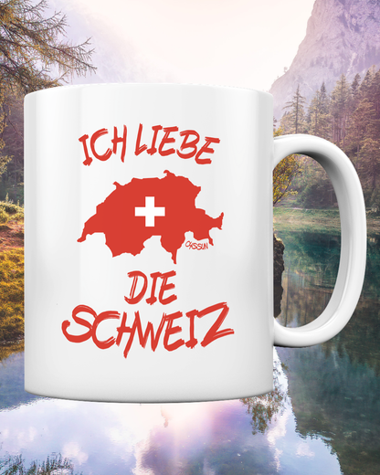 Ich liebe die Schweiz - Tasse einfarbig