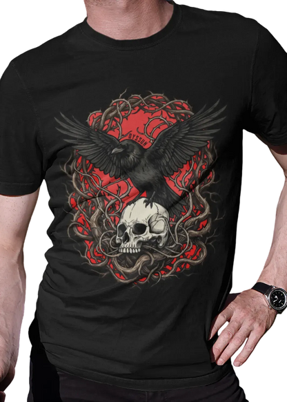 Rabe auf Totenschädel - Premium Shirt - Oyssun