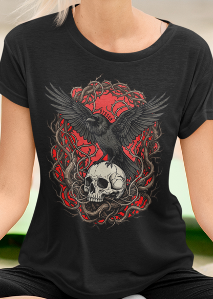 Rabe auf Totenschädel - Ladies Premium Shirt - Oyssun