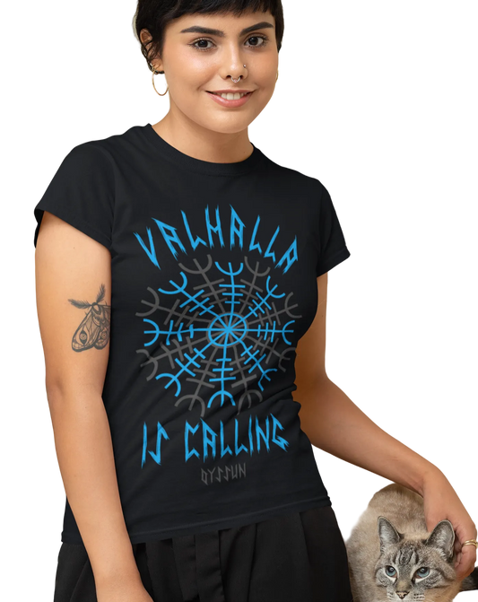 Maglietta Vichinga Personalizzata Valhalla Futhark - T-shirt Uomo Nera Maglietta Vichinga Personalizzata Valhalla Futhark - T-shirt Uomo Nera