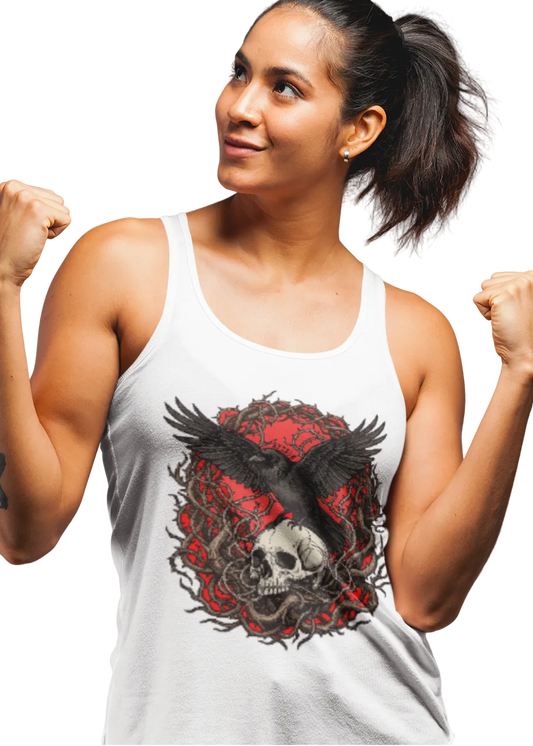 Rabe auf Totenschädel - Ladies Tank-Top