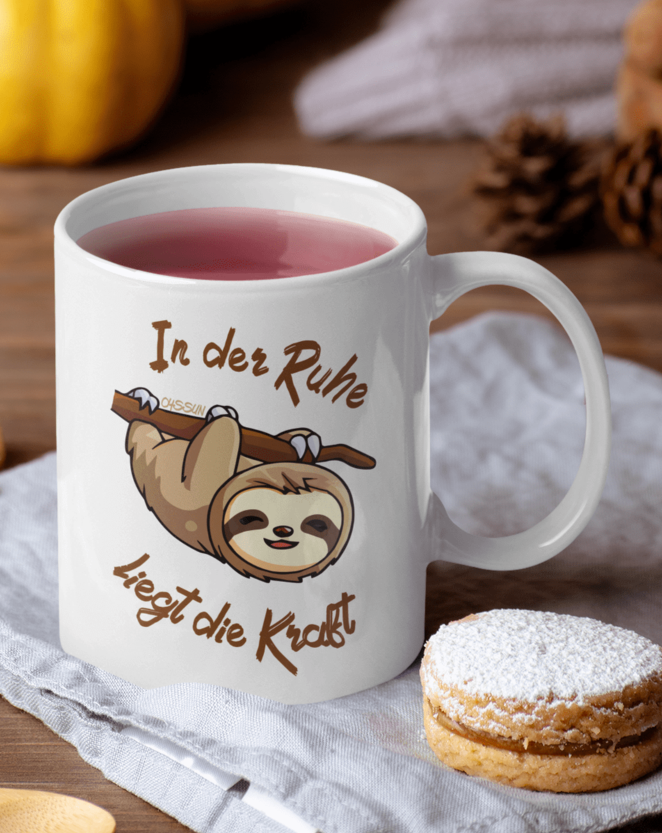 Sloth - There is strength in calmness - single-coloured mug 