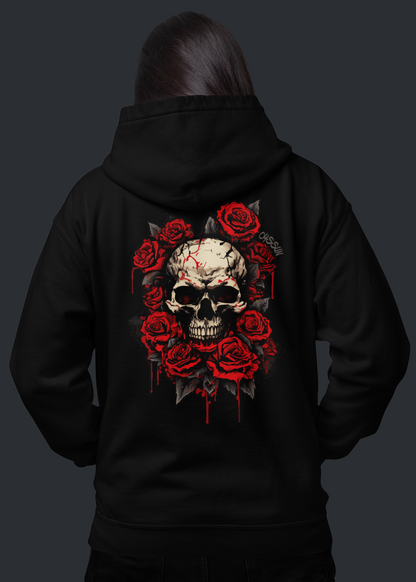 Totenkopf mit Rosen  - Zipper - Oyssun