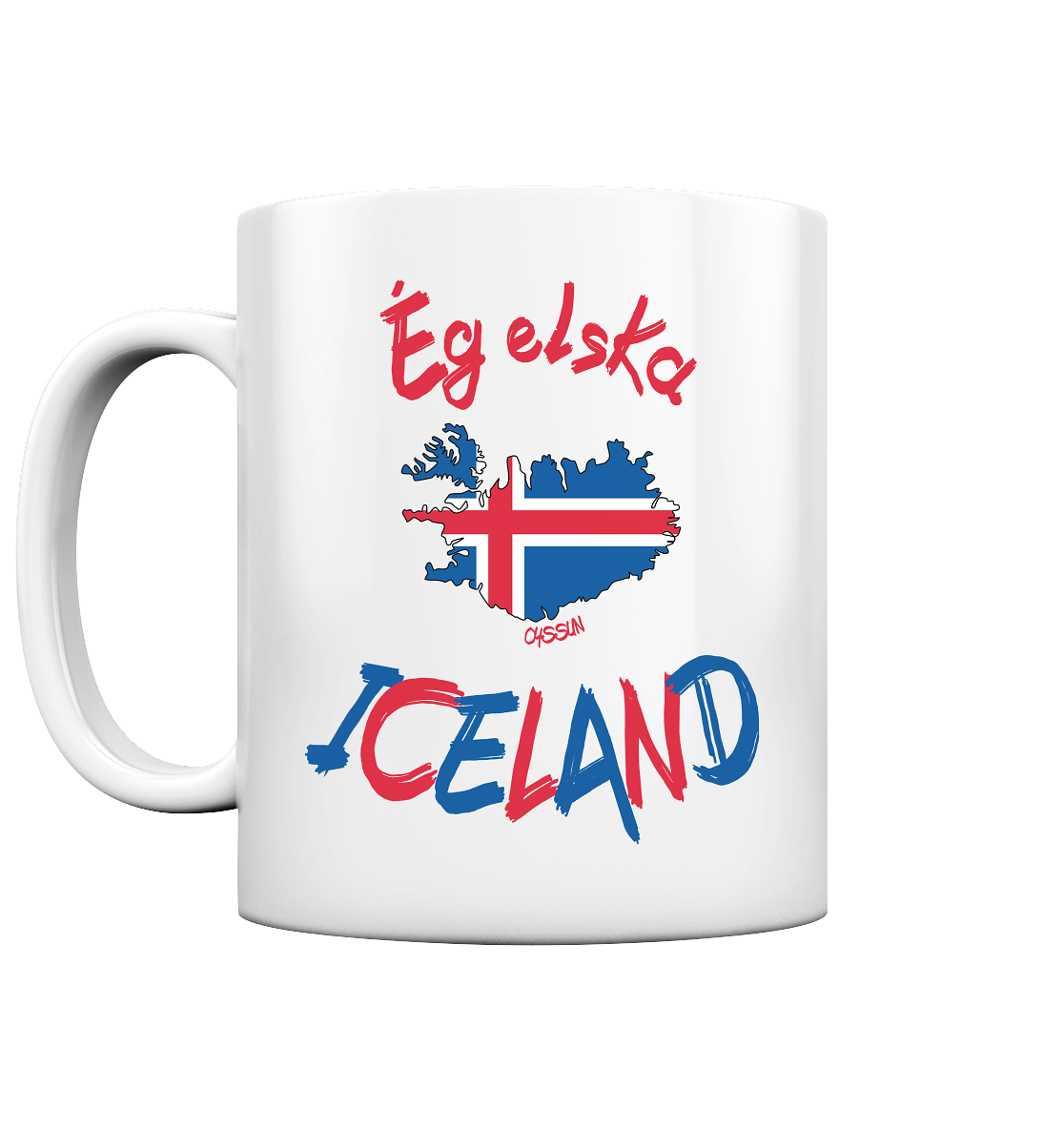 Ich liebe Island - Tasse einfarbig