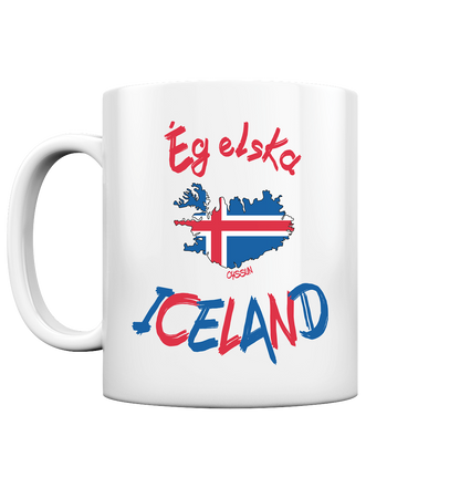 Ich liebe Island - Tasse einfarbig