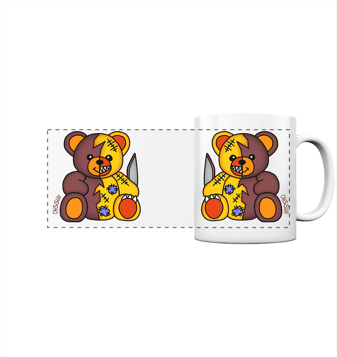 Crazy and Sweet - Bear Carl - Panorama Mug (In 12 Colors)