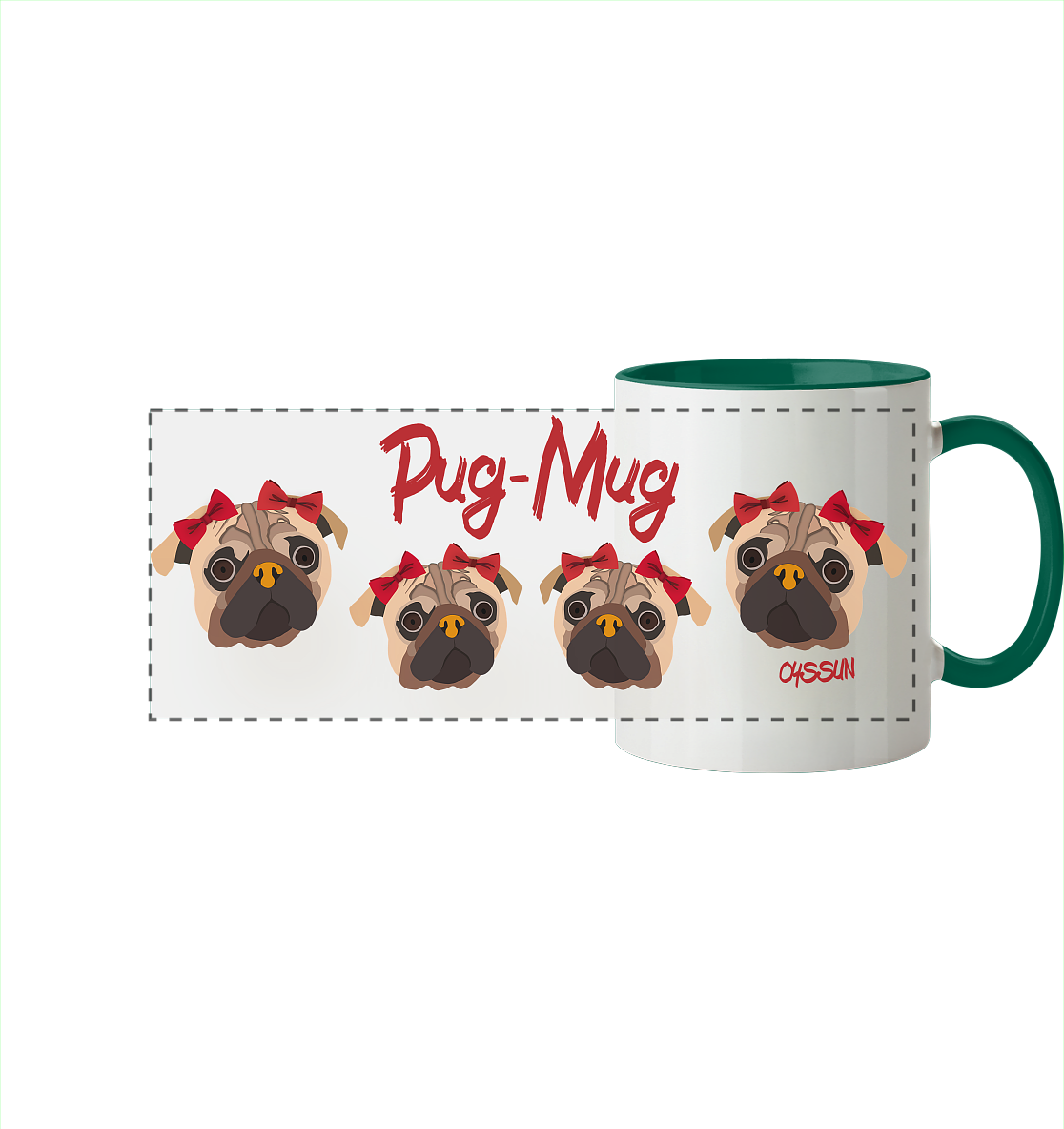 Pug-Mug - Panorama Tasse (In 11 Farben)